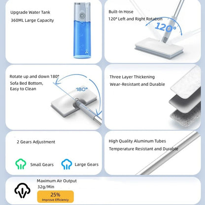 370ml Electric Steam Mop – 1500W Multifunctional Sterilization & Mite Removal Household Cleaner, 220V EU Plug