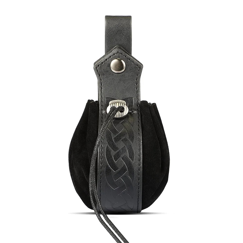 Medieval Elf Leaf Leather Belt Set – Glass Magic Bottle Case, Embossed Retro Leather Accessories for Halloween & Cosplay