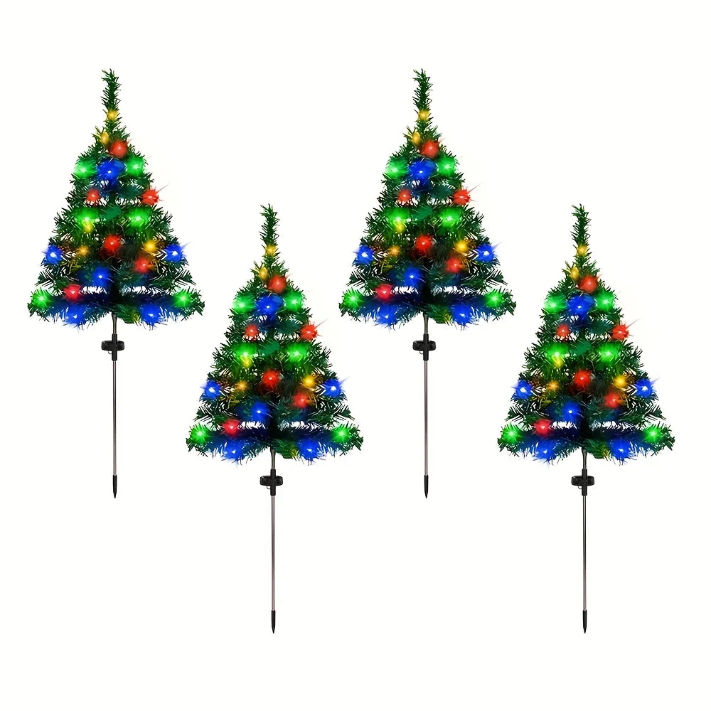 Outdoor Solar Christmas Tree Lights - Waterproof LED Lawn Lamps for Garden, Patio & Holiday Decor
