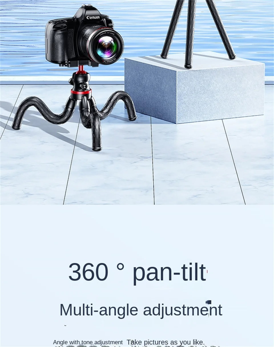 BSLIUFANG 2025 Flexible Octopus Tripod – 2-in-1 Phone & Camera Tripod with Side Cold Shoe & 1/4'' Screw for DSLR, Smartphone