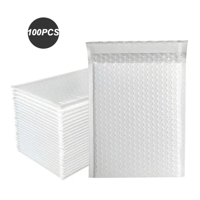 100 Pcs Black Bubble Mailers - Self-Seal Padded Envelopes for Shipping, Poly Green Lining, Secure Packaging Solution