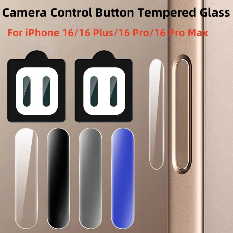 2PCS Side Tempered Glass for iPhone 16 Pro/Pro Max – Camera, Control Button Protector Film for iPhone 16 Plus