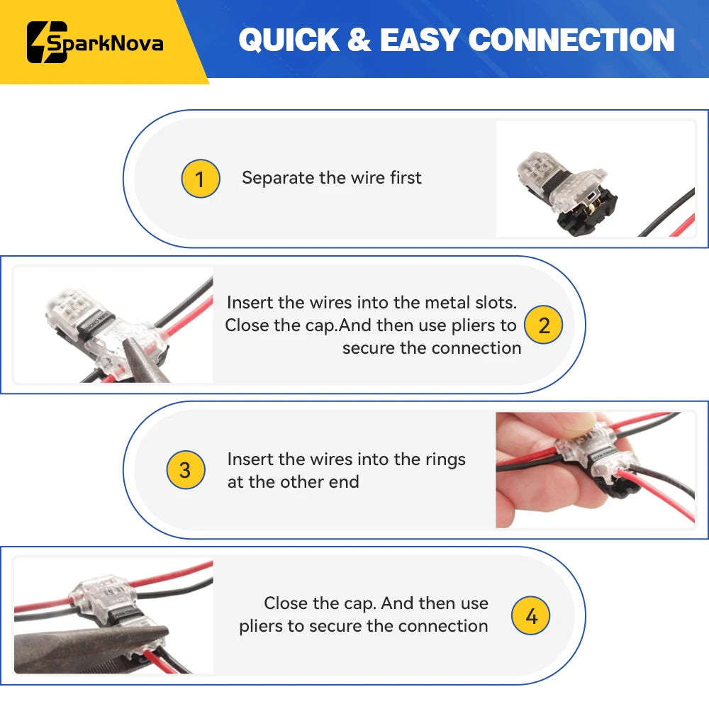 5/10PCS T-Tap 2-Pin (T2) Quick Splice Connectors — No-Solder, No-Peel Wire Terminals for Car & Truck