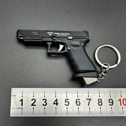 1:3 Mini G34 Pistol Model Keychain - Semi-Alloy Disassembly Toy Bag Pendant Collectible Craft