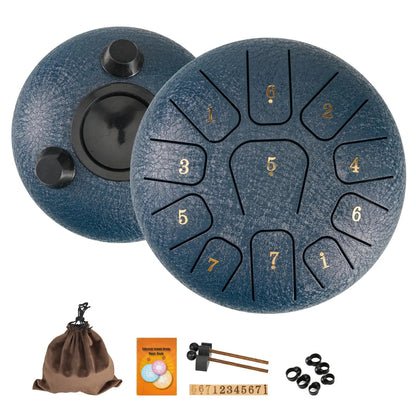 Miwayer 6" Steel Tongue Drum Gift Set – 11-Note Sound Healing Instrument with Tuning Kit for Yoga & Meditation
