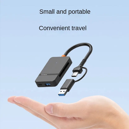 USB C 8-in-1 Card Reader - Supports SD, TF, CF, MS Card Read/Write and U Disk Access