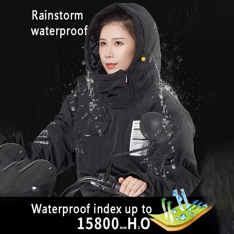 Winter Motorcycle Jacket - ColdProof, Windproof Suit for Men & Women, Cross-Country Gear, Ski & Fishing Velvet Equipment
