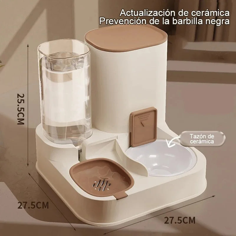 Automatic Cat Feeder & Water Dispenser – Large Capacity Dry & Wet Food Container