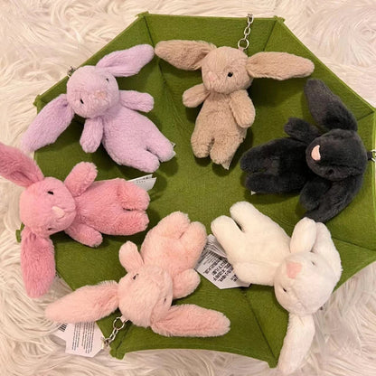 Cute Cartoon Rabbit Keychain | Pompom Stuffed Animal Bag, Car & Phone Pendant Gift for Girls