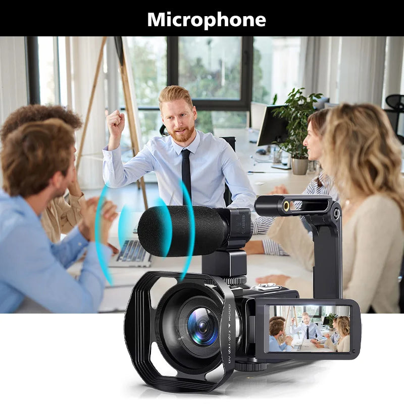8K HD Video Camera – 3-Inch LCD Touch Screen, 18X Digital Zoom, Ultra HD, WIFI Portable Camcorder Recorder