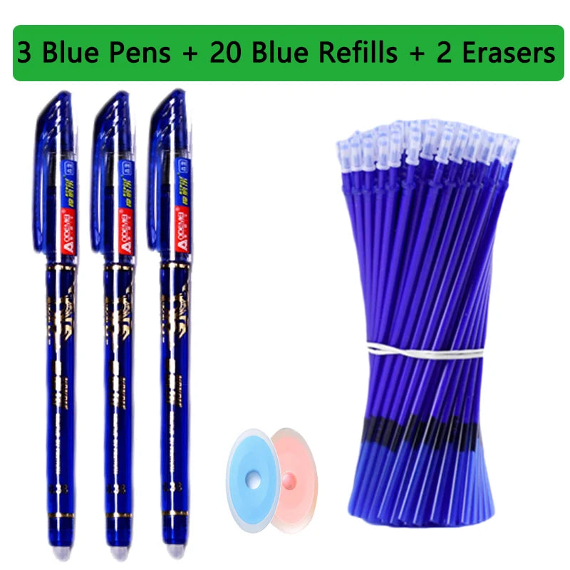 Kawaii Erasable Gel Pens 25-Piece Set - Cute School and Office Writing Pens for Notebooks and Stationery