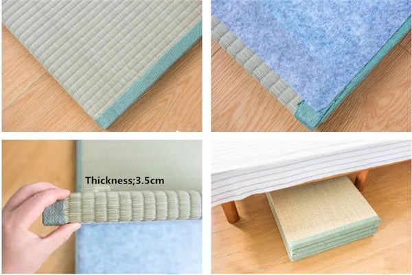 Japan Style Foldable Sleeping Mattress - Tatami Straw Mat for Home Decor & Yoga, Traditional Straw Mattress