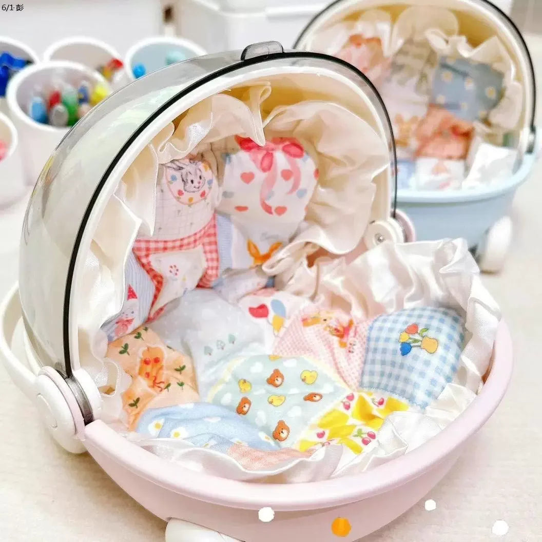 Labubu Baby Stroller Storage Box & Space Module Doll Cradle — Doll Bed Furniture & Accessories for Labubu Dolls