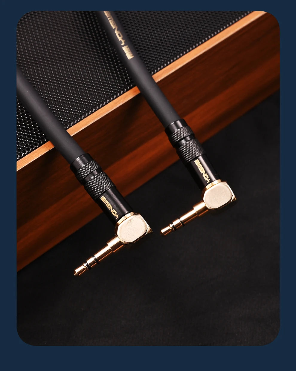 YONGWEI 3.5mm AUX Audio Cable - Straight to Curved Male-to-Male for Car, Mobile Phone, Computer, Speaker and Headset Extension