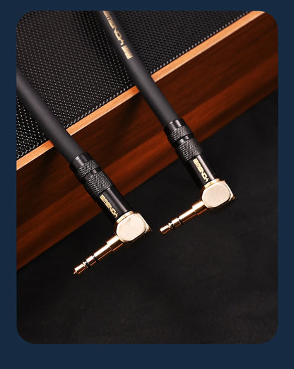 YONGWEI 3.5mm AUX Audio Cable - Straight to Curved Male-to-Male for Car, Mobile Phone, Computer, Speaker and Headset Extension