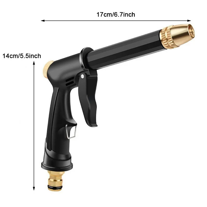 High-Pressure Water Hose Nozzle - Car Wash & Garden Sprinkler Gun with Quick Connector and Foam Jug Attachment