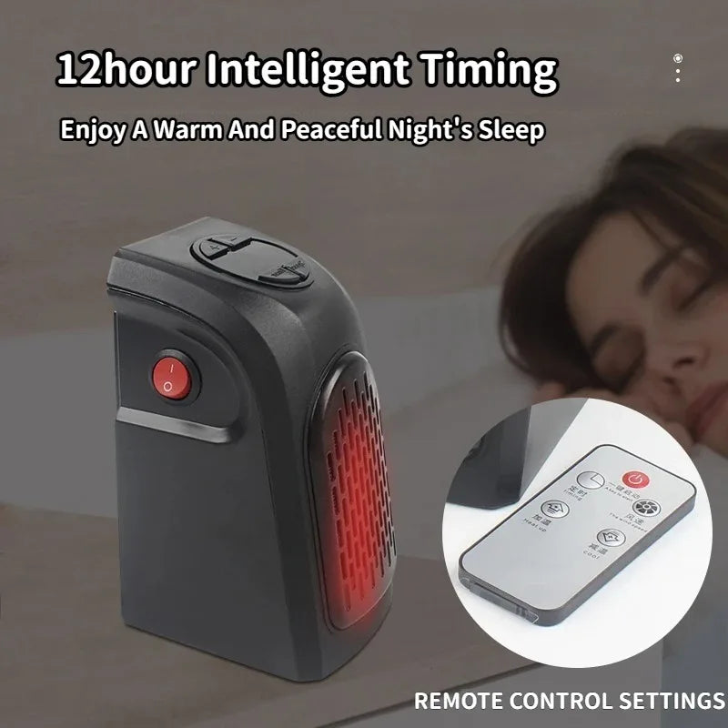 Portable Plug-In Electric Space Heater - Mini Wall Outlet Radiator Fan for Compact Home Heating