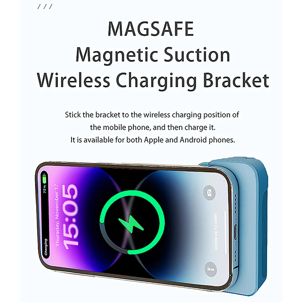 Bluetooth Magnetic Phone Grip: Camera Handle Photo Bracket - Anti-shake Selfie Device for Android & Apple, Magsafe Wireless Charging