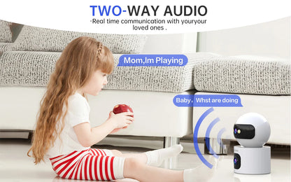 Lenovo 4K IP Camera – 5G WiFi Dual-Lens Smart Home CCTV, Wireless Surveillance with Auto Tracking, Security & Baby Monitor