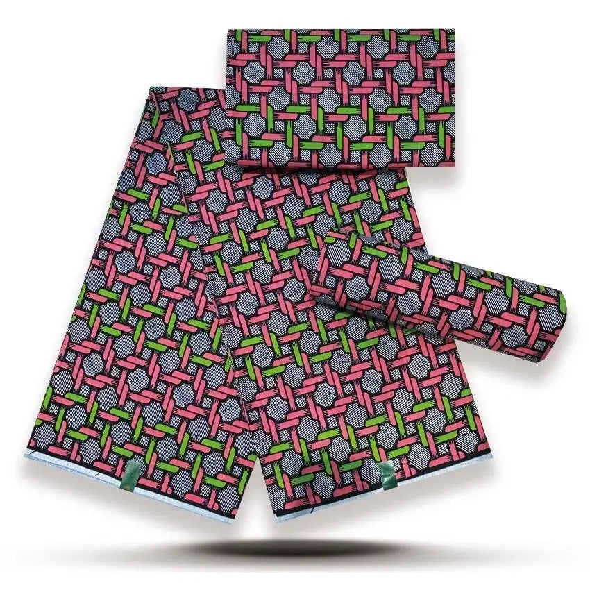 African Wax Print Fabric - 100% Cotton Nigerian Ankara Batik Material for Women’s Dresses