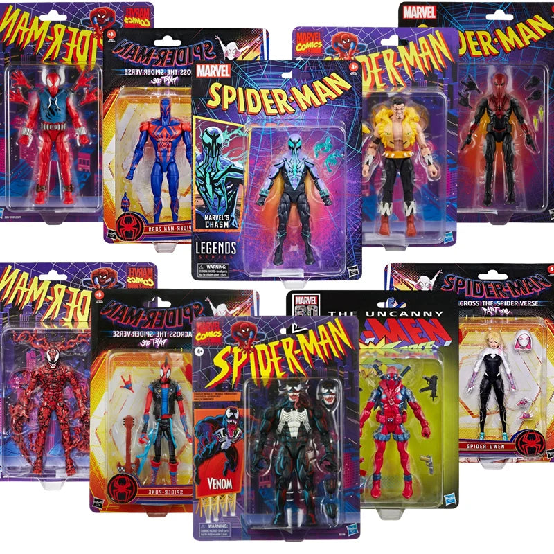 Spider-Man Venom Action Figure - 1/12 Scale Spider-Punk Carnage 2099 Deadpool Gwen Kraven Model Toy Gift