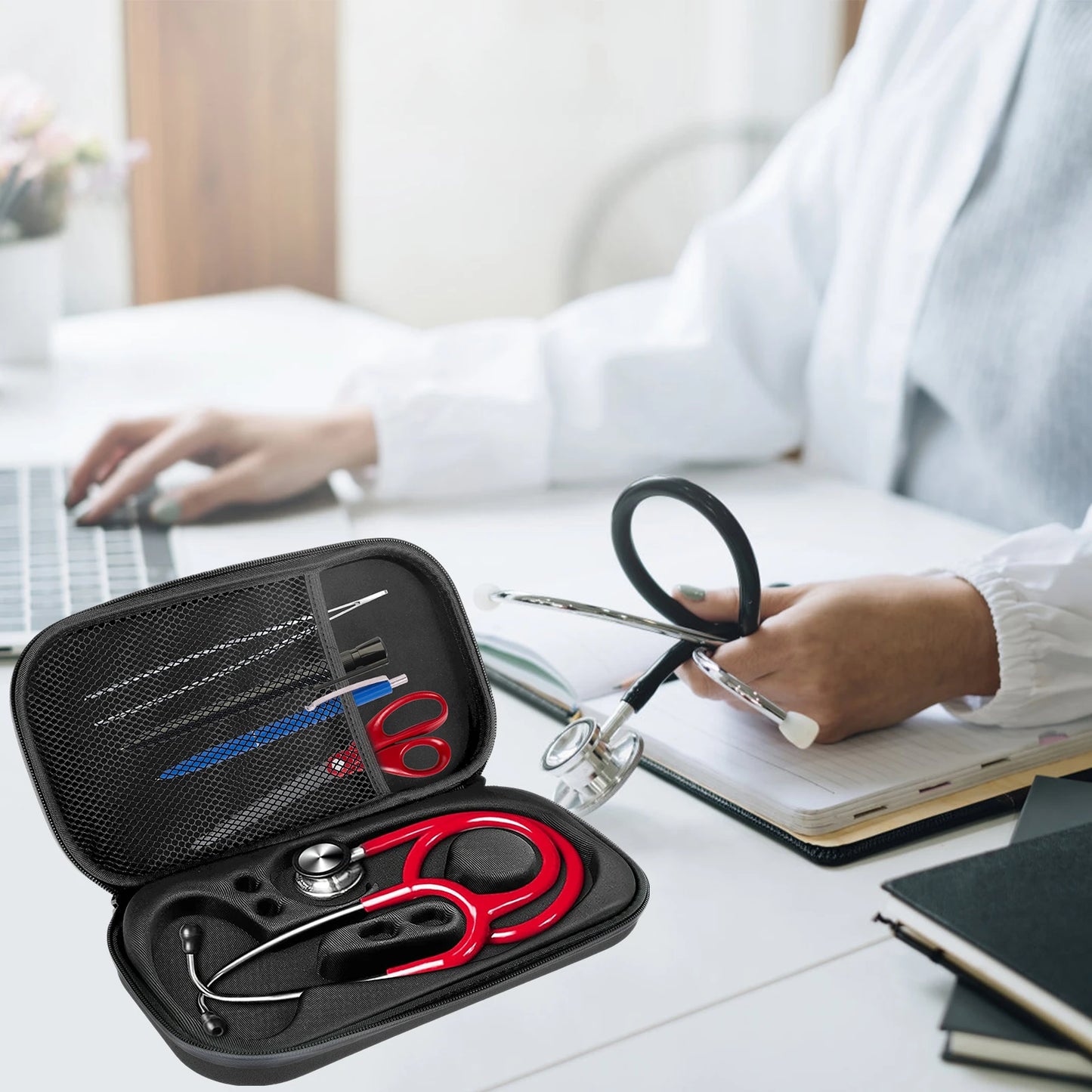 Shockproof Stethoscope Case – Portable Lightweight Medical Storage & Travel Carrying Bag Organizer