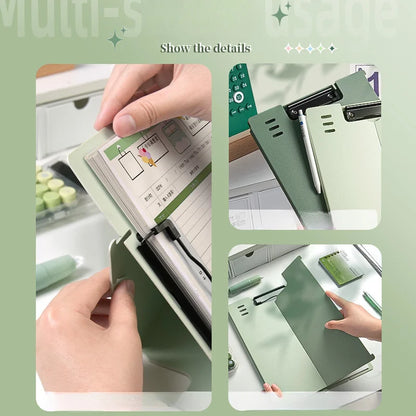 A4 Document Folder with Stand - Collapsible File Booklet & Vertical Writing Board Holder
