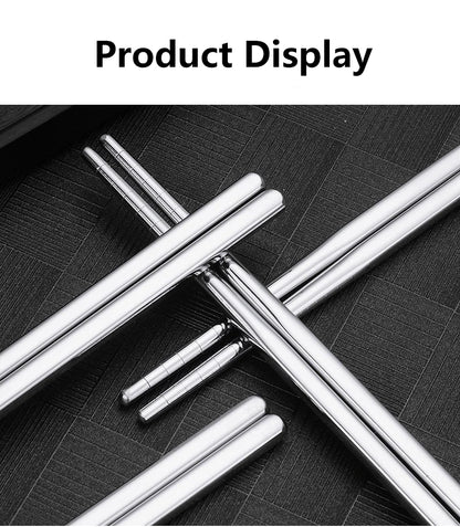 2–5 Pairs 304 Stainless Steel Chopsticks – Non-Slip Metal Sushi Sticks for Korean, Japanese & Chinese Food