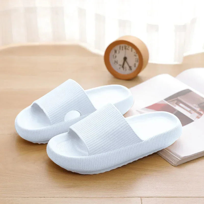 Women’s Thick EVA Pillow Slides – Soft Sole Non-Slip Indoor Home & Beach Flip Flops Summer Comfort Sandals