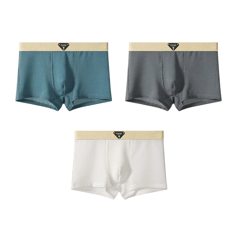 Men’s Ice Silk Boxer Shorts – Breathable Satin-Like Mesh Summer Underwear, Skin-Friendly Comfort Fit (1–3 Pack)