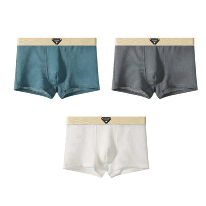 Men’s Ice Silk Boxer Shorts – Breathable Satin-Like Mesh Summer Underwear, Skin-Friendly Comfort Fit (1–3 Pack)