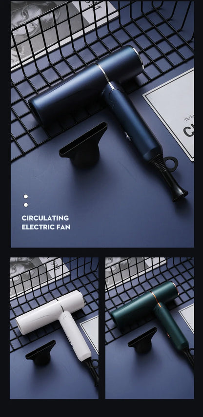 Professional Foldable Hair Dryer with Negative Ions & Blue Light – High Power Salon & Home Use