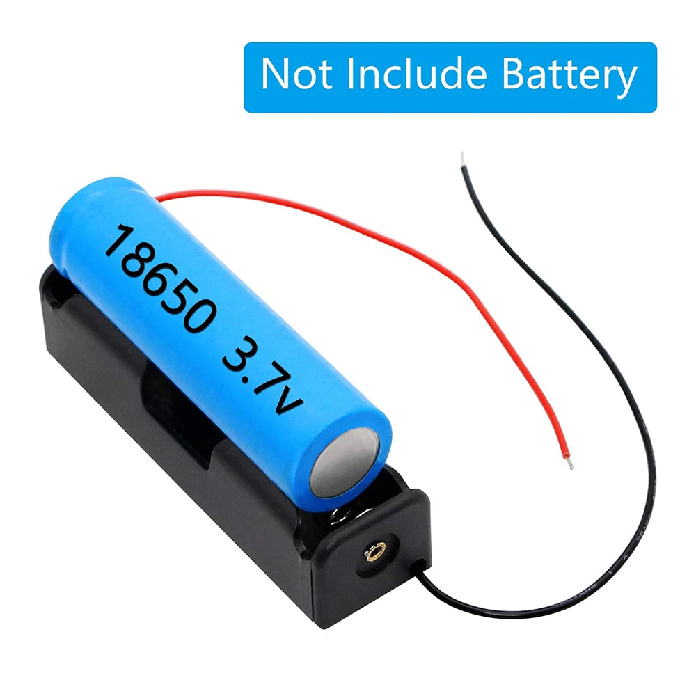 10Pcs 18650 Battery Holder Case - Plastic Storage Box with 150mm Lead Wire for Single Cell Power Projects