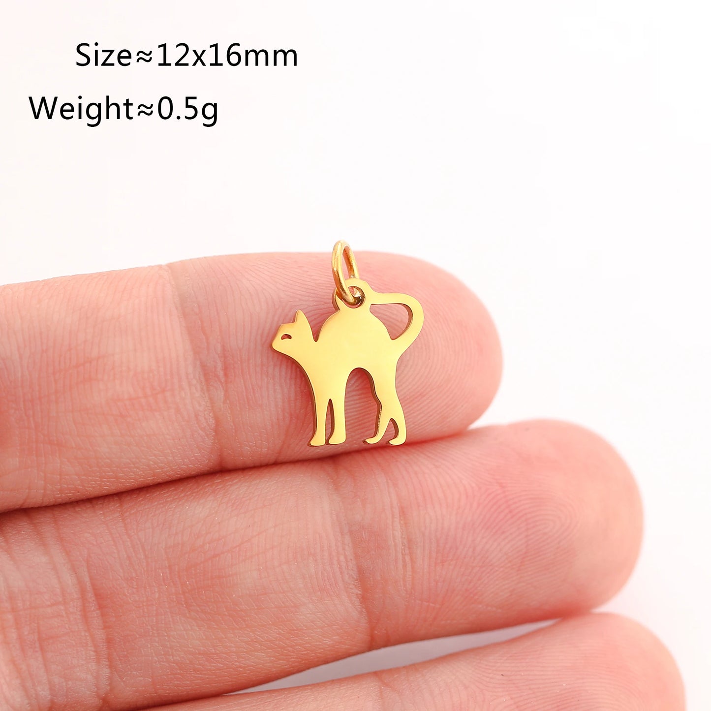 5PCS Animal Claw Charms Set – Stainless Steel Cat, Elephant, Hummingbird & Yoga DIY Pendants for Necklaces & Earrings