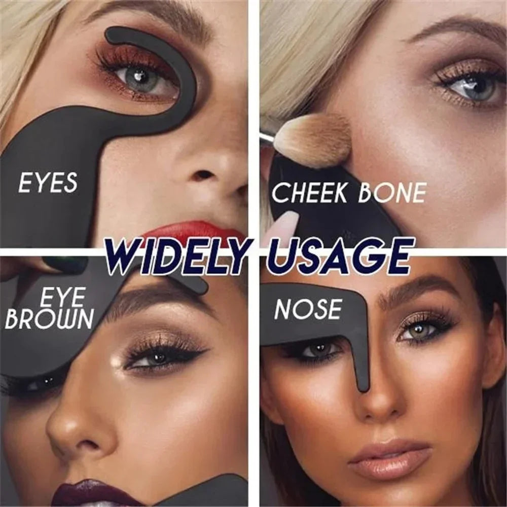 Eyeliner Cards & Contour Stencils - Face, Cheek, Nose Makeup Model & Eyebrow Shaper Tools for Beauty Accessories