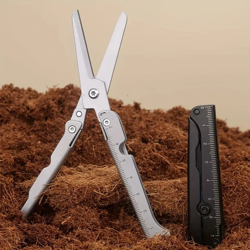 Portable Folding Scissors – Stainless Steel Multi-Purpose Outdoor Tool for Camping, Fishing & Hunting