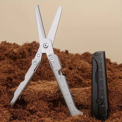 Portable Folding Scissors – Stainless Steel Multi-Purpose Outdoor Tool for Camping, Fishing & Hunting