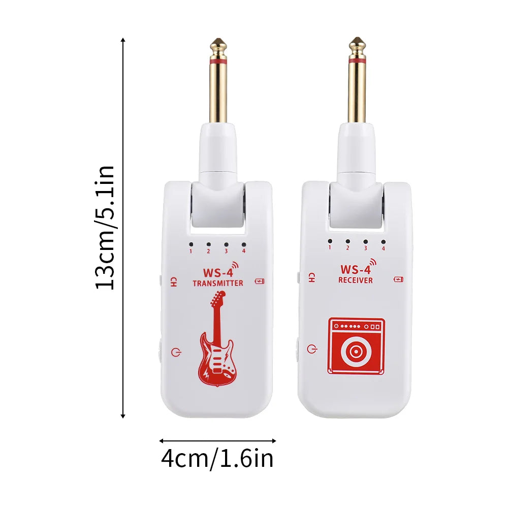 2.4G Wireless Guitar System – Transmitter & Receiver Set for Electric Guitar & Bass, 48K/16bit Real-Time Transmission