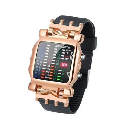 Men’s Binary LED Digital Watch - Waterproof Luminous Electronic Sports & Business Wristwatch