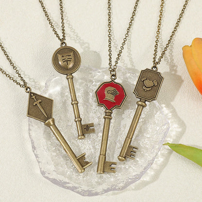 Resident Evil Style Pendant Necklace Set - 4 Piece Vintage Collectible Fan Gift Jewelry