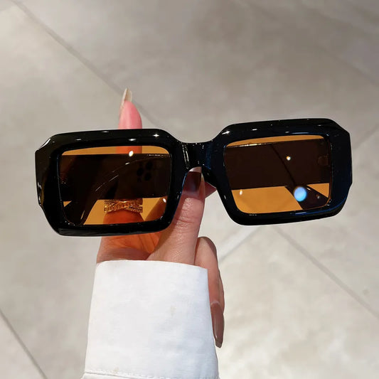 KAMMPT Vintage Rectangle Sunglasses: Fashion Square Candy Color Shades, Trendy Retro Women Brand Design UV400 Sun Glasses Eyewear