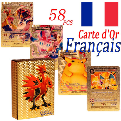 French VMAX V EX GX MEGA Trading Cards - Collectible Battle Trainer Cards and Christmas Gift Set