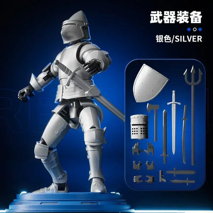 Knight Paladin Action Figure – 13-Joint Movable 3D Printed Shapeshift Robot Toy for Kids & Gifts