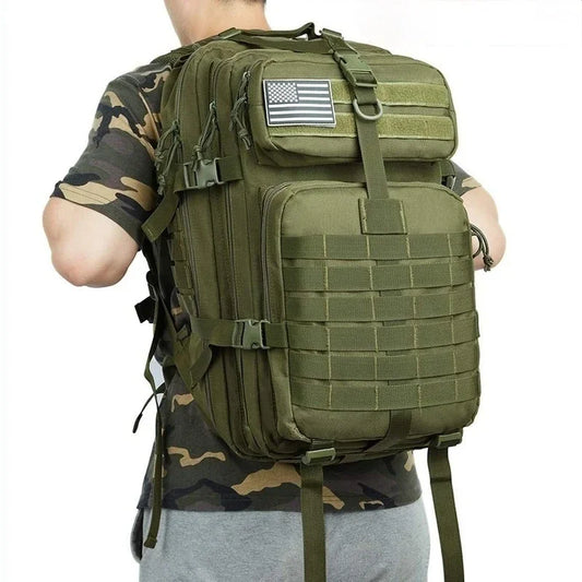 30L/50L Waterproof Nylon Backpack – 1000D Tactical Outdoor Bag for Camping, Hiking, Fishing & Hunting
