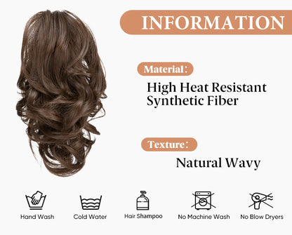 SARLA Premium Synthetic Claw Clip-In Ponytail Extensions – Blonde Hairpiece, Fake Pigtail Hair Bun for Women P026