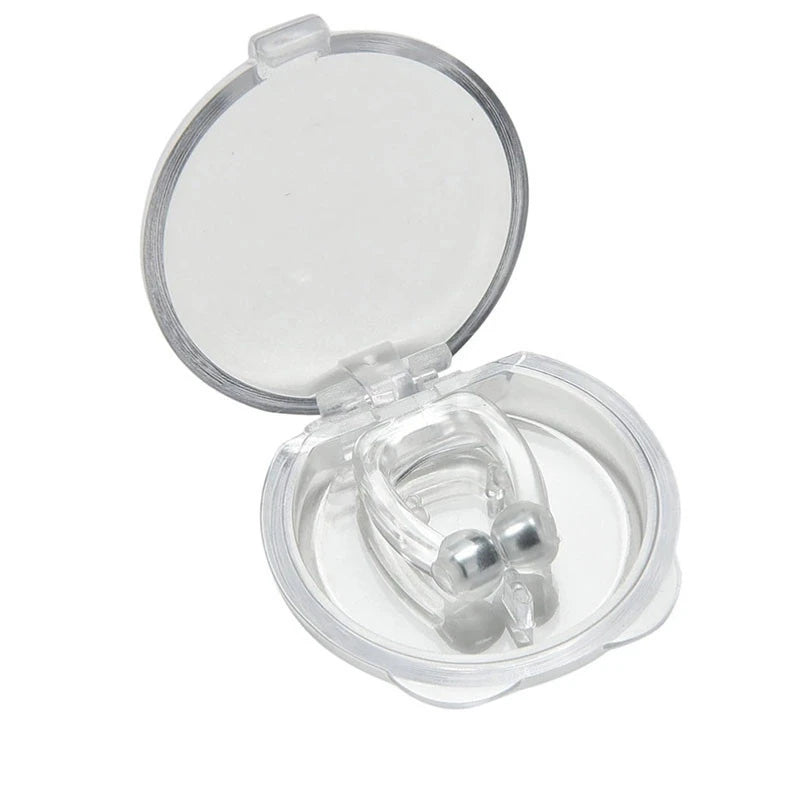 Silicone Magnetic Anti-Snore Nose Clip – Sleep Aid Apnea Guard with Case for Night Snoring Solution