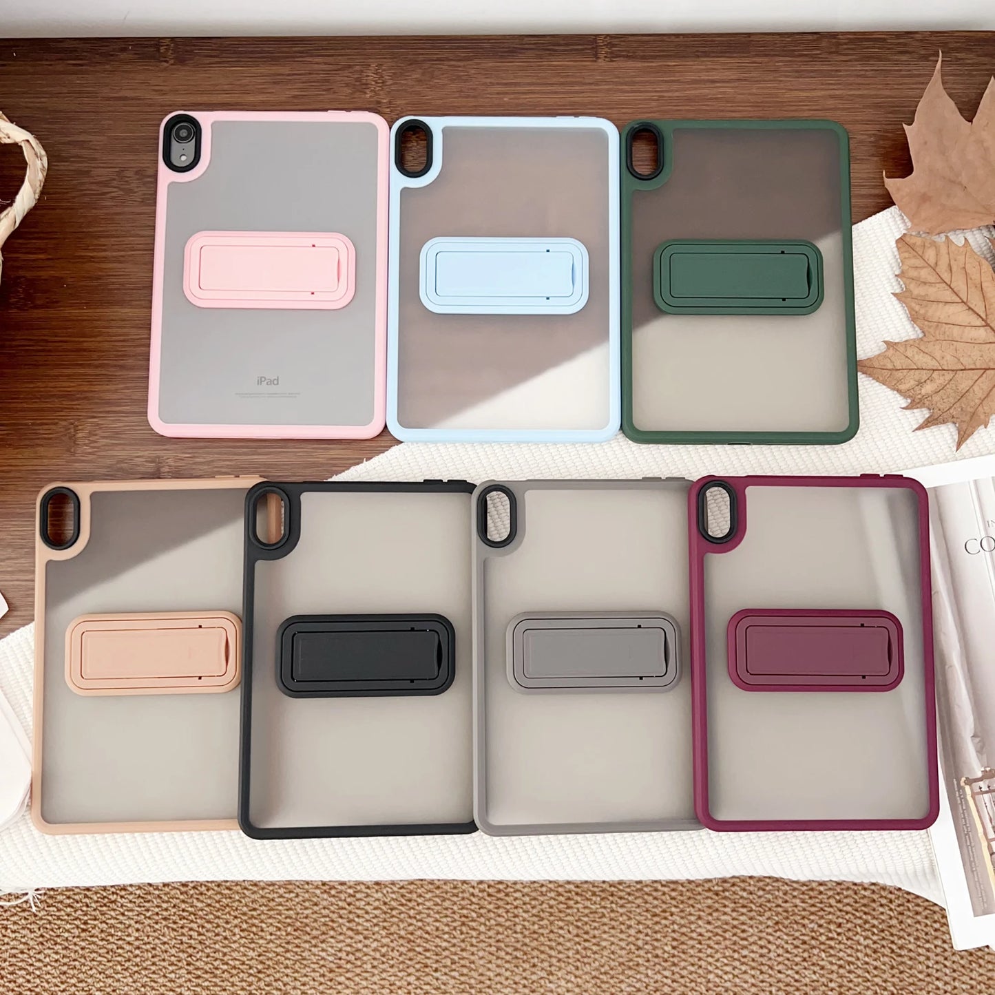 Matte Stand Case for iPad Air, Pro & Mini – Hard Kickstand Tablet Cover for 9.7" to 11" Models (4th-10th Gen)