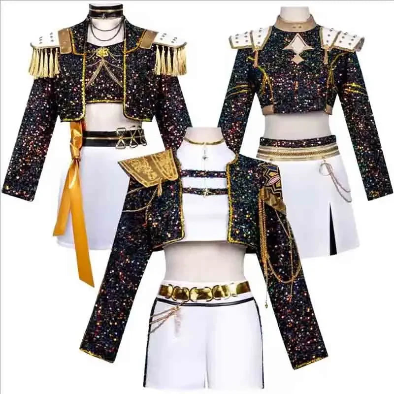 Women's Black Shiny Cosplay Suit - Halloween Party & Birthday Show Costume Outfit