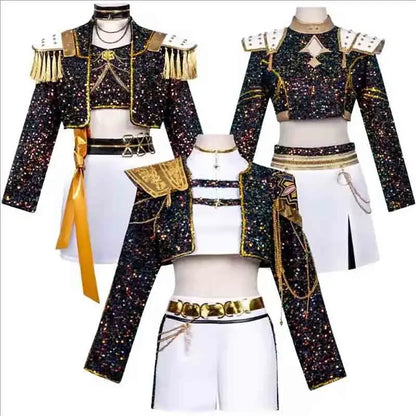 Women's Black Shiny Cosplay Suit - Halloween Party & Birthday Show Costume Outfit