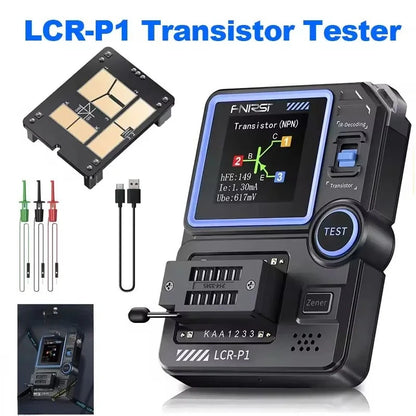 FNIRSI LCR-P1 Transistor Tester - Multifunctional LCR ESR Meter for Diode, Triode, Capacitance & Resistance Testing